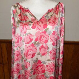 NWT Emily Wonder Women's Long Flutter Sleeve Floral Top Size M